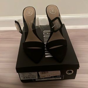 Missguided black suede heel